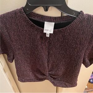 Metallic purple crop top. XS.